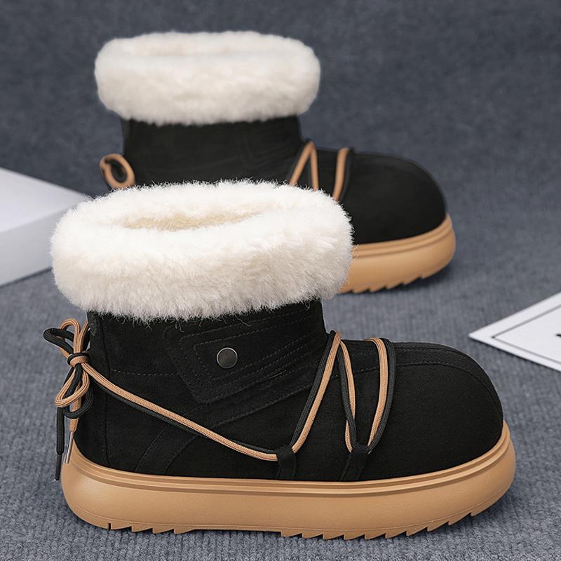 

Winter Snow Boots for Man Plush High-top Warm Thermal Insulated Fur Fleece-Lined Men Ankle Boots Non-Slip Outdoor Casual Shoes 39