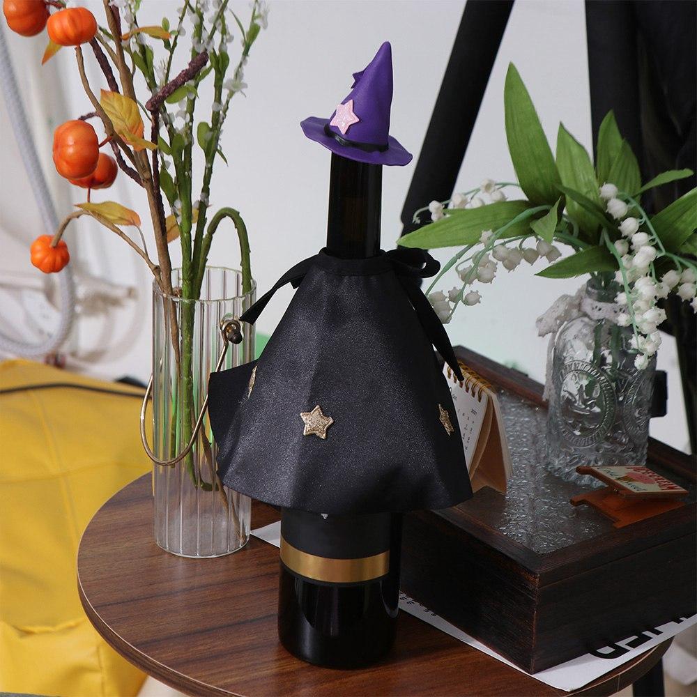 6pcs Cloth Bottle Witch Hat Mini Wine Bottle Covers Dust Cover Wine Bottle Sleeves Restaurant
