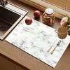 1Pcs Rubber Drying Mat With Marble Pattern For Coffee Shop Restaurant Kitchen Carpet Tableware Durable Diatom Mud Table Mat Pet Mat Coffeeware