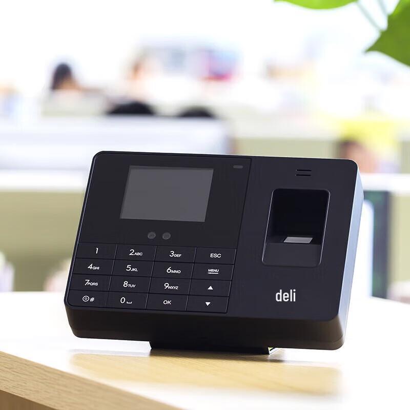 Deli 3763 Fingerprint Time Clock CN Plug (adapter Included)