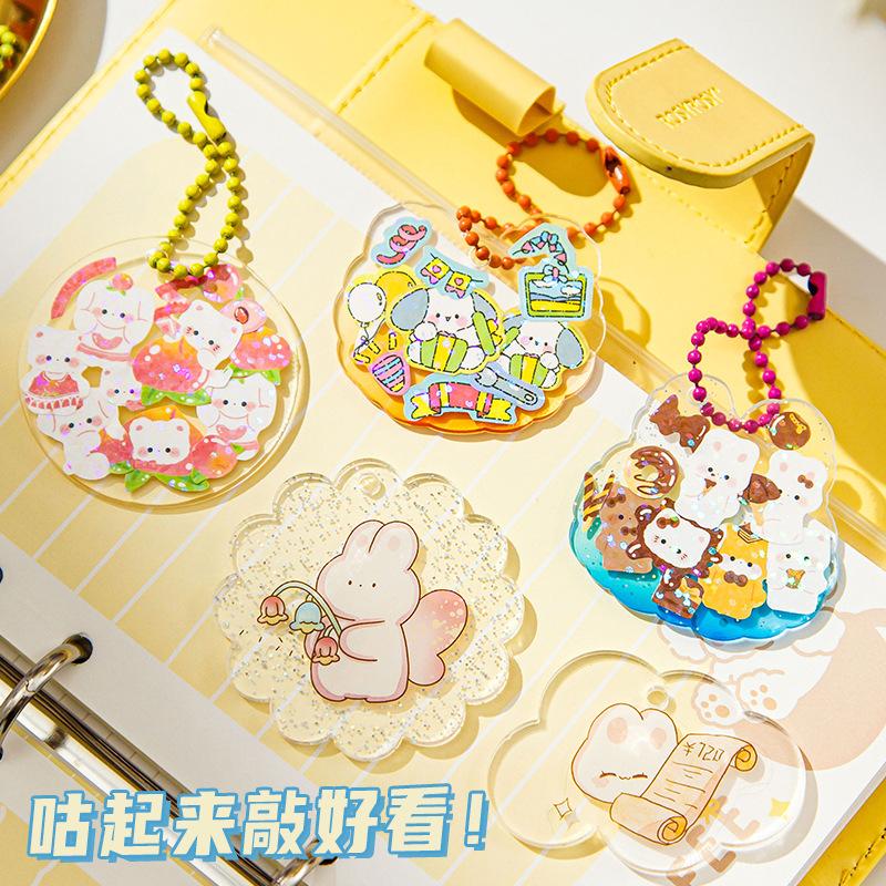 DIY Goo Card Plate Sticker Acrylic Sparkling Guka Material Cartoon Laser Scrapbook Deco Sticker Cute Stationery Accessories
