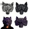 Lightweight Latex Animal Mask Halloween Wolf Mask, Embossed Werewolf Face for Cosplay Party, Comfortable Fit Adjustable Strap Adults, Trick