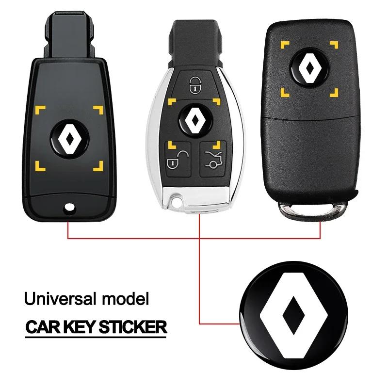 2026 Hot For Renault Interior Stickers For Renault DUSTER Megane 2 3 Clio 4 Captur Kadjar Fluence 14mm Car Remote Key Emblem Bad