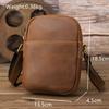 New Men's Shoulder Bag Leather Men's Bag Messenger Small Backpack Mini First Layer Cowhide Tide Brand Small Bag Men's Soft Bag