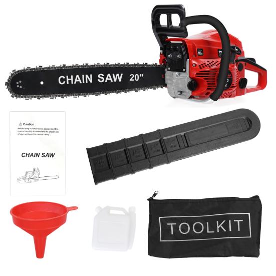 20 Inch Gas Chainsaw 58CC 2-Stroke Gas Powered Handheld Cordless