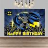 Cartoon Batman Super Hero Backdrop Gotham City Theme Kids Boys Birthday Party Decor Baby Shower Photography Background