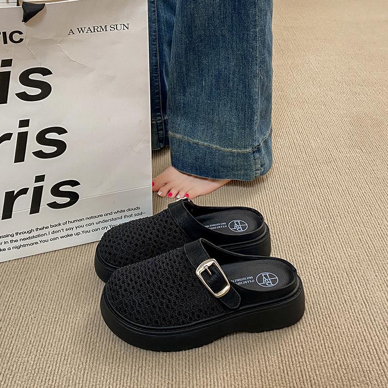 

CRLAYDK Классические женские повседневные тапочки Сетчатые с вырезами Домашняя обувь Комфортные слипоны Мюли для ходьбы Уличные лоферы без задника 40