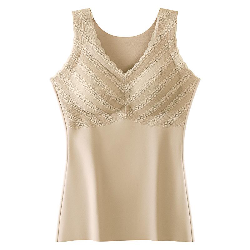Damen Thermo-Westen-Set mit Samt-Fleece-Futter und integriertem BH für zusätzliche Wärme