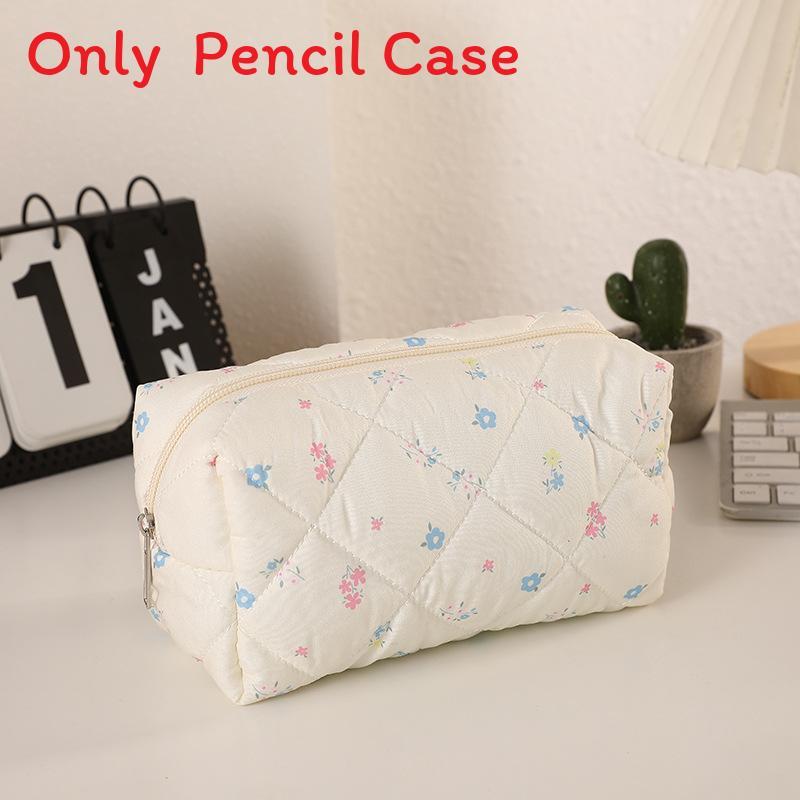 Soft Quilted Octagonal Makeup Bag With Floral Pattern For Girls And Travel