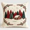 Santa Claus Christmas Pillow Cover Cartoon Print Throw Pillow Case New Cushion Cover  Holiday