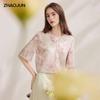 Zhaojun New Chinese Style Printed Mulberry Silk Top