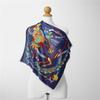 53cm Square Scarves Oil Painting Print Silk Women Scarves Horse Lady Neckerchief Design Hijab Scarf Shawls