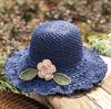 Beach hat hollow woven summer cool hat straw hat female sunshade flower foldable UV protection sun hat