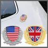 Germany, UK, Italy, USA, France Flag Car Emblem & Sticker Badge Set