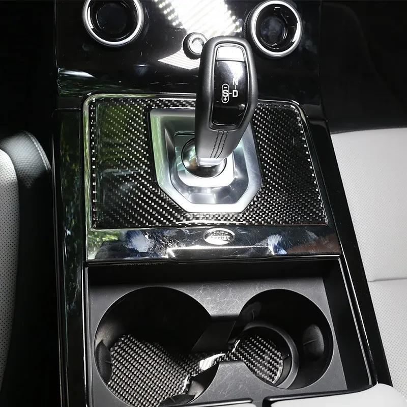 For Land Rover Range Rover Evoque L551 -2024 Soft Carbon Fiber Car Gear Panel Cover Trim Sticker Interior Car Accessories
