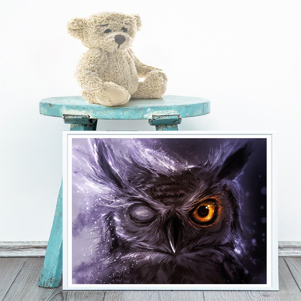 

HUACAN 5D DIY алмазная живопись сова вышивка картины горный хрусталь DIY алмазная живопись вышивка крестиком 30*40 cm