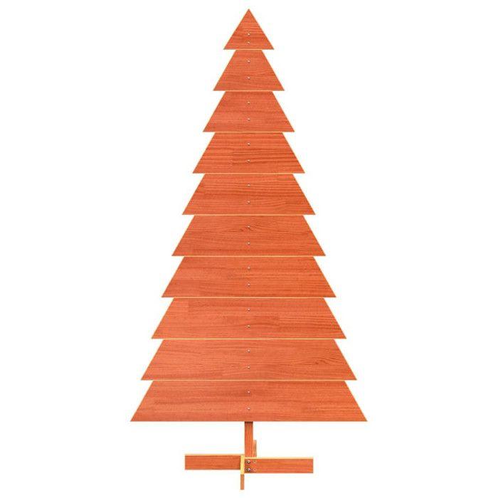 Sapin de Noël - vidaXL - 180 cm - Bois massif - Marron - Intérieur