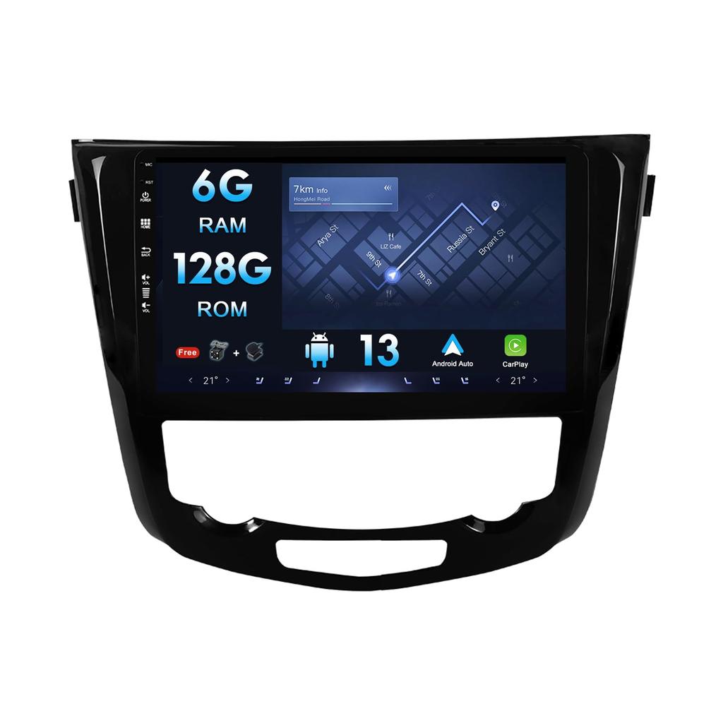MISONDA IPS Android Car Radio Stereo for Nissan Qashqai J11 Rouge GPS Navigation Head Unit with Android Auto Free Camera Microphone 10-inch (6G +