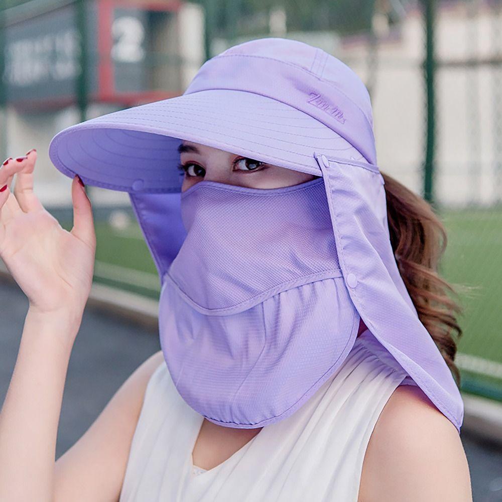 UV Protection Tea Picking Cap Anti-uv Beach Cap Detachable Fisherman Cap  Women