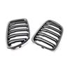 1 Pair Matte Black Car Front Bumper Double Slat Kidney Grille Sport Grills Replacement For BMW X1 E84 SDrive XDrive