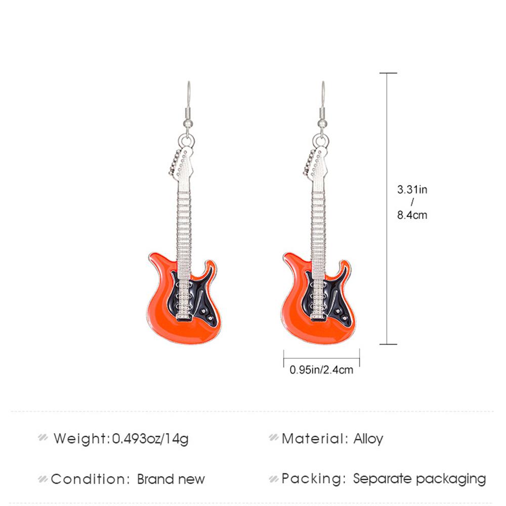 Vintage Punk Guitar Drop Earrings for Woman Funny Hip Hop Music Festival Party Dangle Earrings Teens Femme Jewelry Accessories