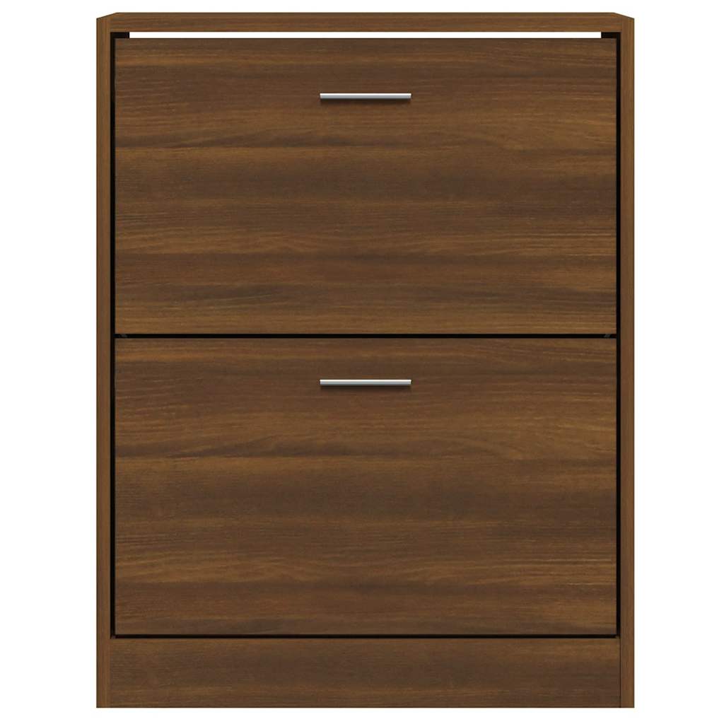 Shoe Cabinet in Brown Oak Effect 63 x 24 x 81 cm Particleboard