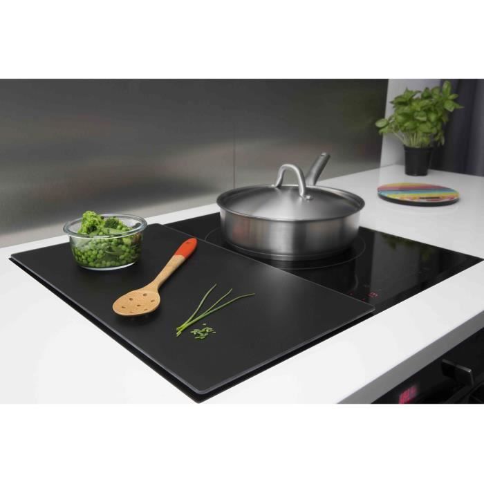 Protège plaque de cuisson - pebbly kitchen - 50 x 28 cm - noir - accessoires de cuisine