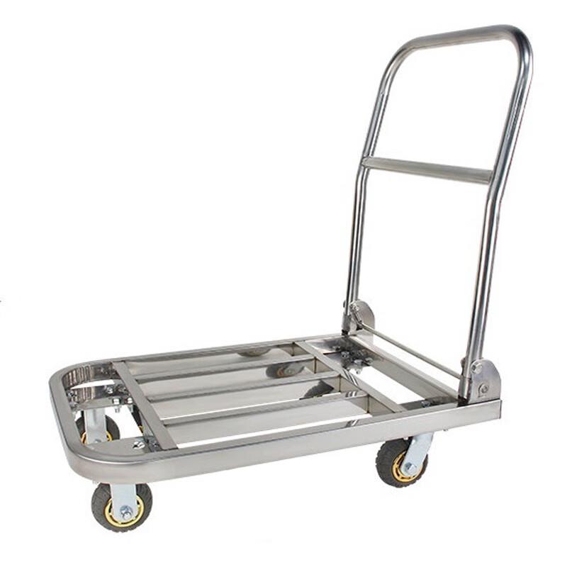 Платформенная тележка-ручная тележка из нержавеющей стали с бесшумными колесами