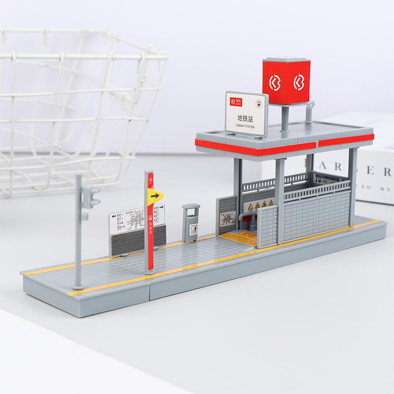 1:64 Scale Metro Station Diorama Model Architecture Scene Kits Diy Unassembly For Diorama Sand Table Layout Decor