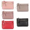 Zipper Small Cowhide Wallets Multi Card Slots Pu Coin Purse Elegant Lipstick Storage Bag  Women