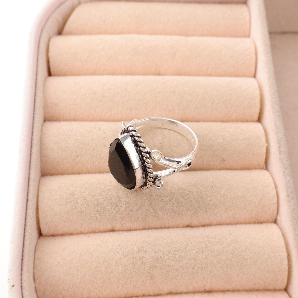 Black Onyx Gemstone Ring Jewelry, 925 Solid Sterling Silver Jewelry, Handmade Attractive Silver Ring, Gift For Love