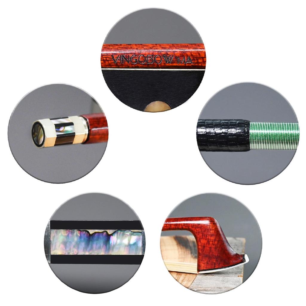 VingoBow Carbon Violin Bow with Fernambuco Performance and Skin Mongolian Horsehair Pernambuco Model 120V