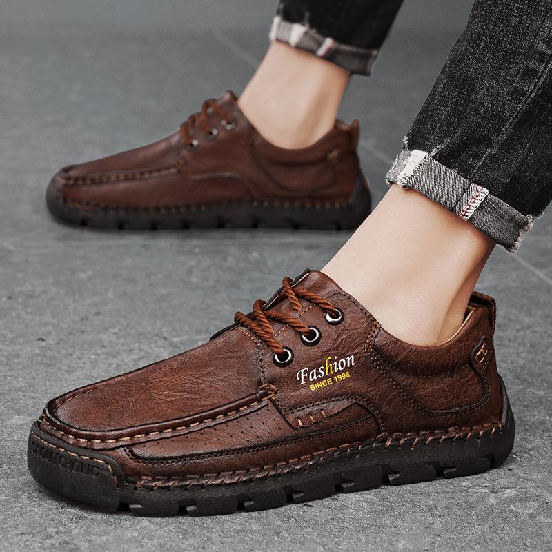 Men's Plus Size Hand-Stitched Casual Low-Top Shoes