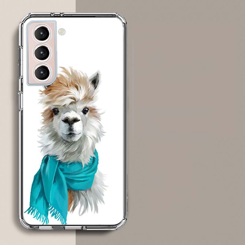 Cute, Naughty, Cool Alpaca Phone Case For Samsung S25+ Edge Galaxy S24 FE S23 Ultra Capa Shell S22+ S21 Plus S20 FE Cover Silico