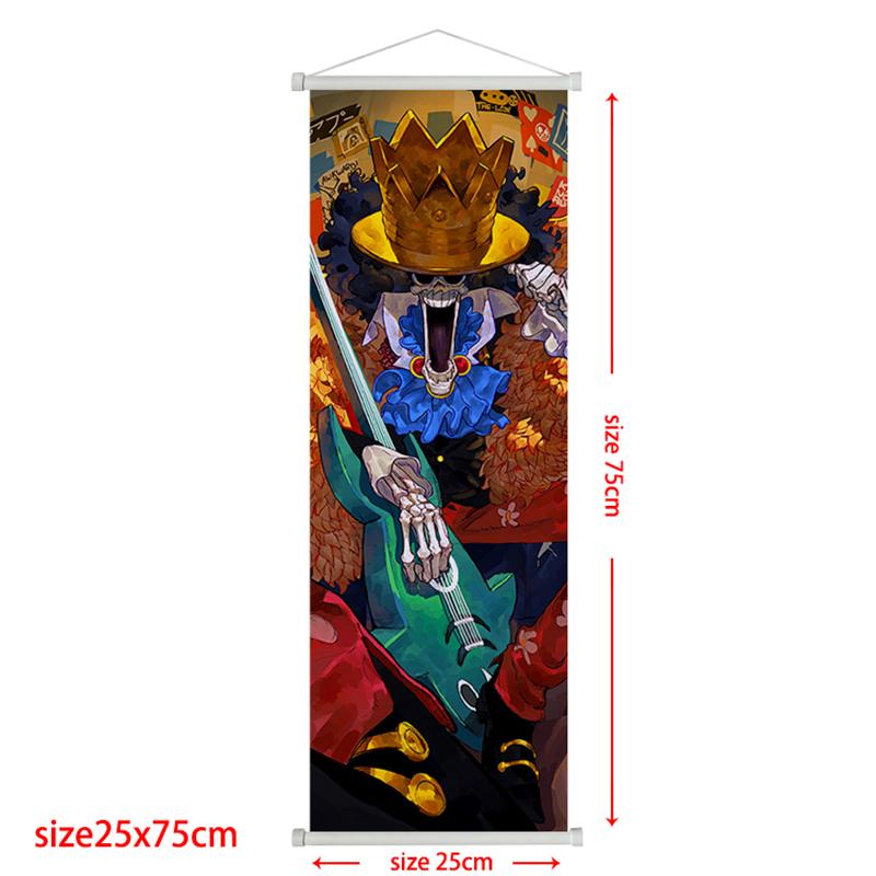 

One Piece Luffy Scroll Poster Roronoa Zoro Ace Chopper Canvas Painting for Living Room Home Decor Poster 25*75cm белый