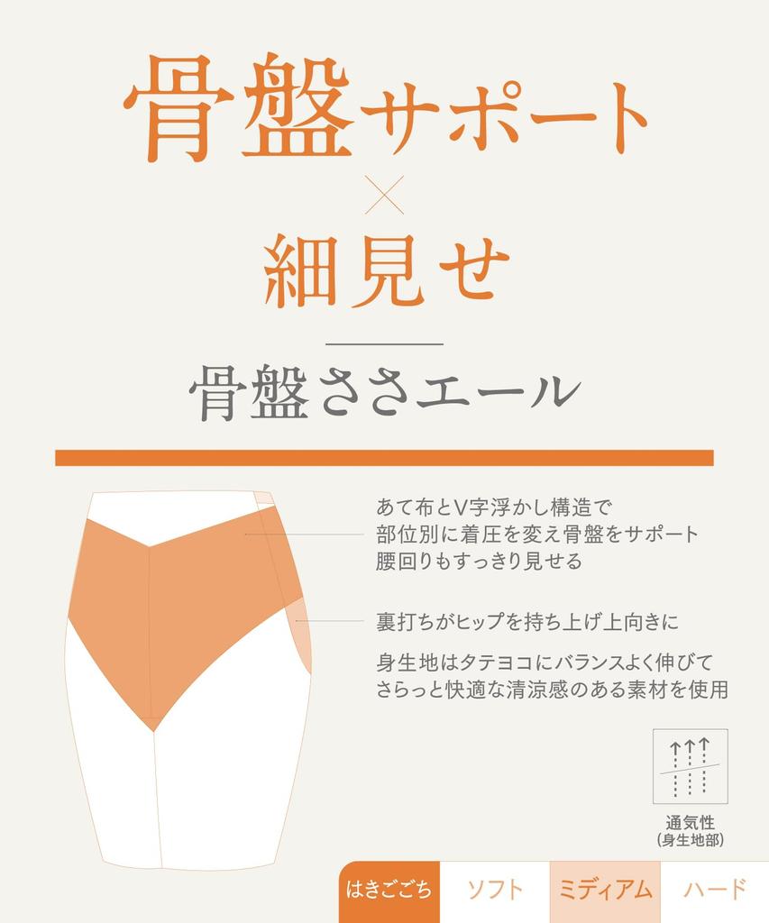 Girdle with Pelvic Slims the Lower Lifts the Slims the Waist Sasa Long Length KQ2730 BL [Wing/Wacoal] Support, Abdomen, Hips, [Pelvic Ale] Women's