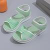 2025 new foreign trade European and American large-size platform sandals women's supply flat-bottomed Velcro women's beach sandals