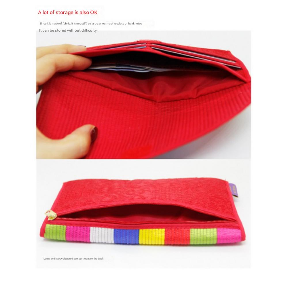 Colorful Silk Korean Quilted Long Wallet