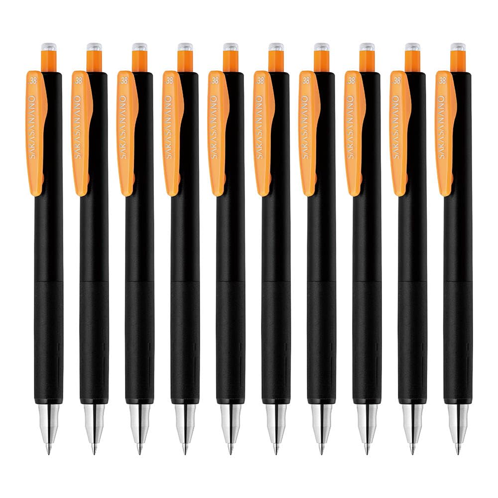 Zebra Sarasa Nano Gel Ballpoint 10 Pen, 0.38mm, Orange, pens, B-JJX72-OR-N оранжевый
