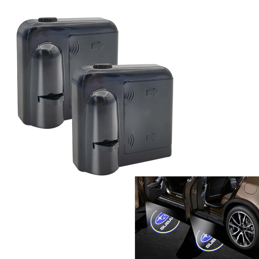 2 шт. Универсальный беспроводной светодиодный проектор логотипа автомобиля Subaru, приветственный свет, призрачный свет, универсальный приветственный свет