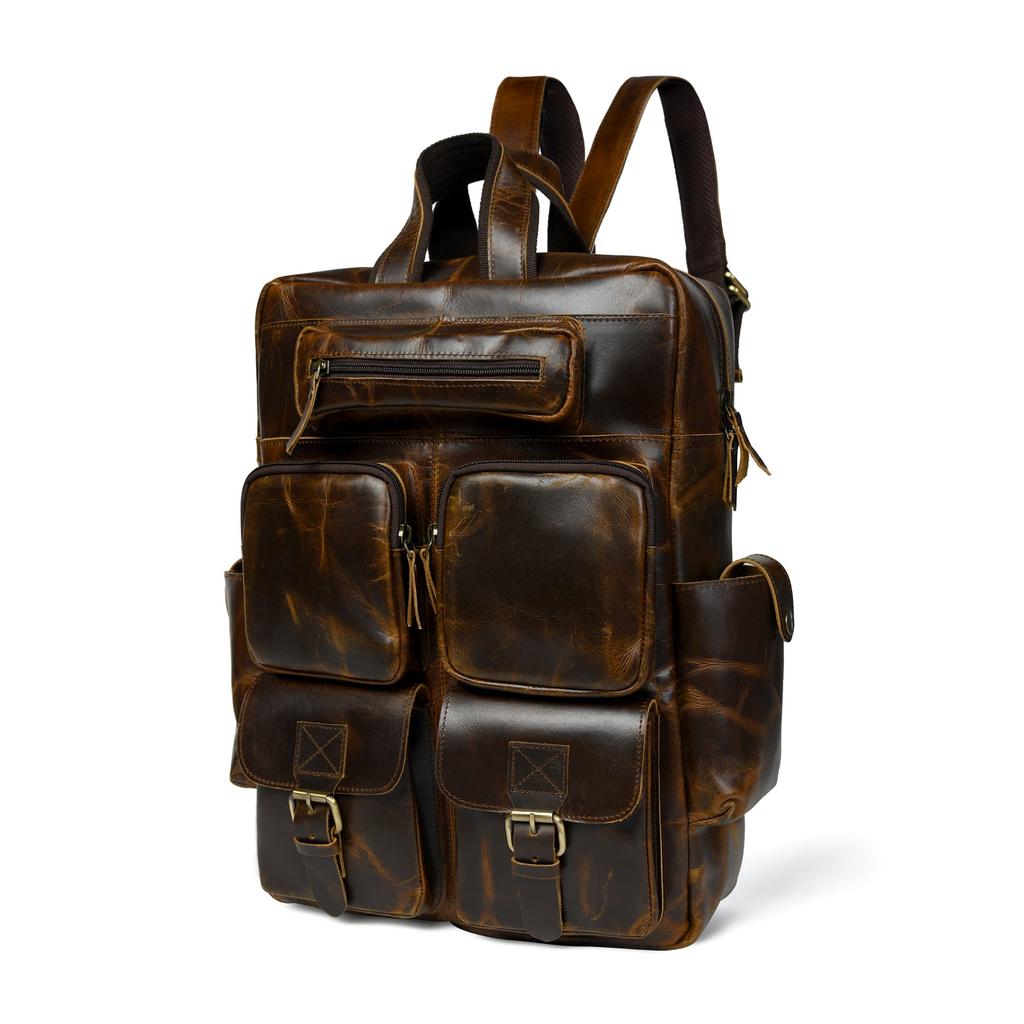 MaheTri Prime Multi Functional Backpack Genuine Leather Bag For Everyday Use