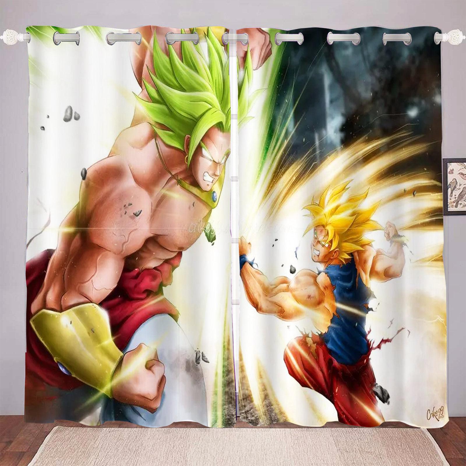 

Шторы-занавески Dragon Ball Anime Blackout для гостиной, спальни, балкона, дома, 100% полиэстер, перфорированные 183x214cm