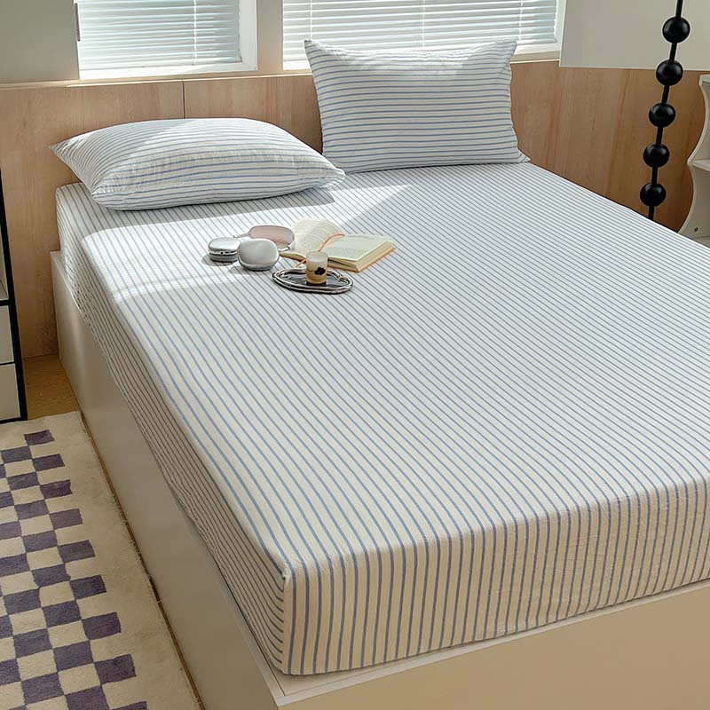 1PCS Sheet Pastoral Flower Fitted Sheet Non Slip Bedspread Washable Cotton With Elastic Band Mattress Cover (no Pillowcase)