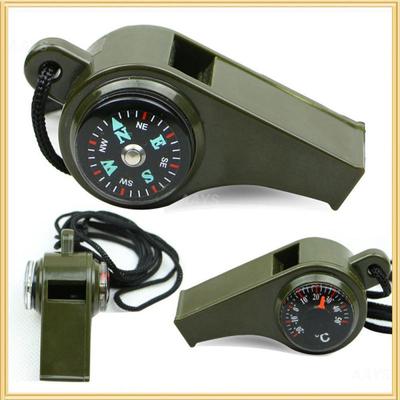 Fischietto di Sopravvivenza 3in1 Multifunzione Leggero Fischietto Termometro Bussola Per Campeggio Escursionismo E Attività All'aperto