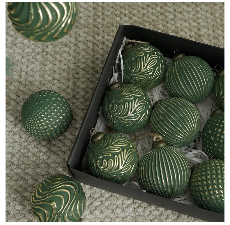 Boules Ornementales pour Sapin de Noël Style Ancien 8cm