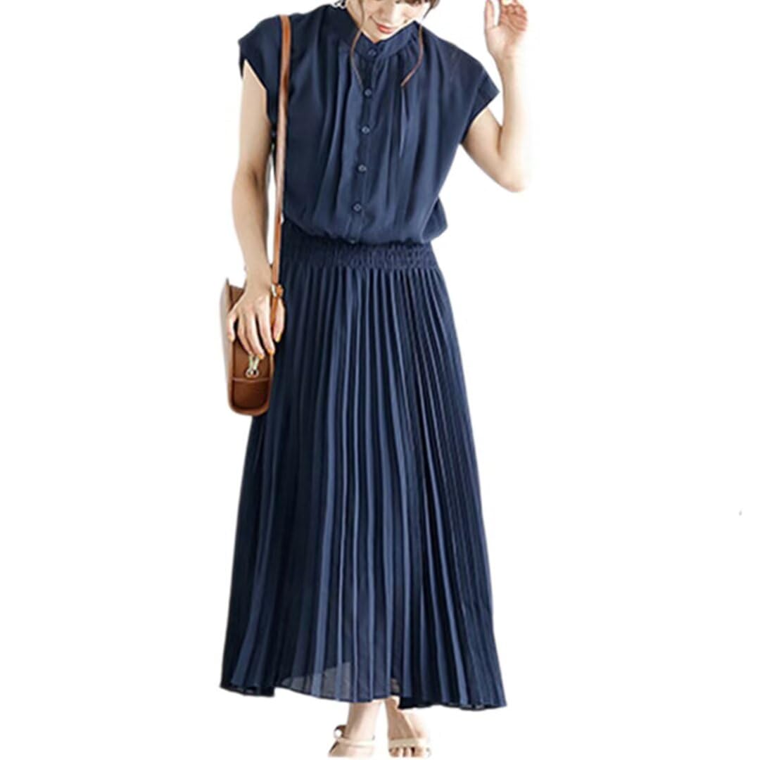 

Yucahype Плиссированное Макси для и с Коротким Стильным и Крутым Повседневным Стилем для Церемоний Поступления в Детский сад и Школу Женское Платье, Длинное,