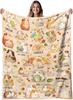 1PC Handdraw Cute Cats Pattern Throw Thin Blanket Gifts for Couch Bed Car Home Camping For Cute Animals Lovers All Season Use