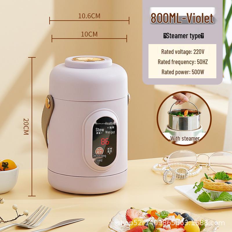 Compact Electric Stew Cup: Portable Non-Stick Hot Pot for Porridge & Soup - Ideal Office Gift