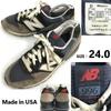 USED/M996ST Leather Sneakers USA Made Men’s 24.0 Navy Gray Low Cut Trainers