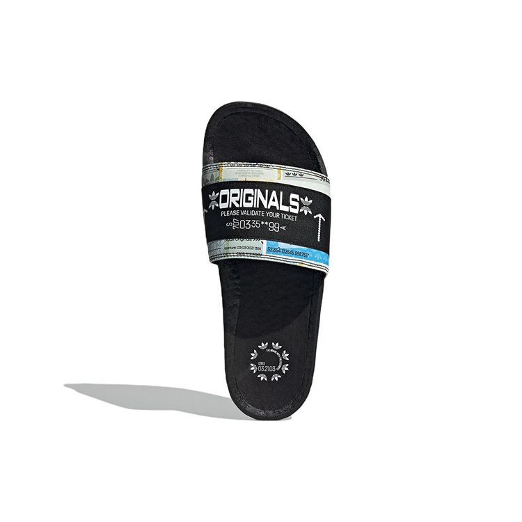 Adidas Originals Adilette Thick Sole Slip-On Non-Slip Slide Sandals Unisex Footwear Black White GX1808